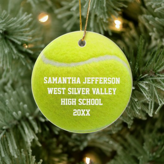 Gepersonaliseerd Tennis Ball-poorten Keramisch Ornament (Boom)