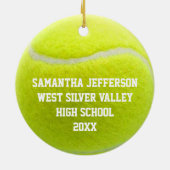 Gepersonaliseerd Tennis Ball-poorten Keramisch Ornament (Achterkant)