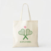 Gepersonaliseerd Tennis Hart Racket Uniek Tote Bag (Voorkant)