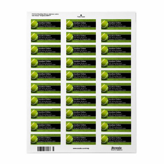 Gepersonaliseerd Tennis-patroon | Sport Etiket (Full Sheet)
