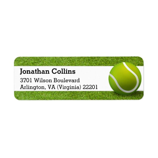 Gepersonaliseerd Tennis-patroon | Sportlabel Etiket (Voorkant)