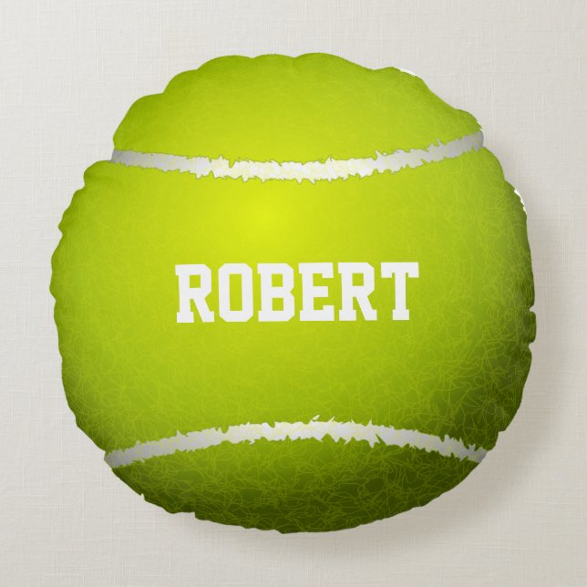 Gepersonaliseerd tennisbalkussen rond kussen (Voorkant)