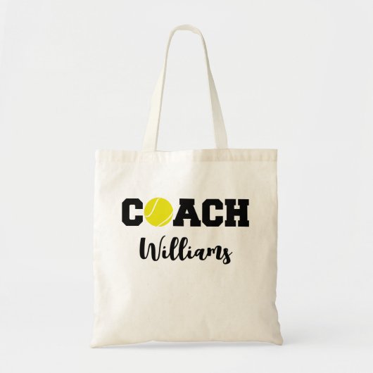 Gepersonaliseerd tenniscoach team tote bag (Voorkant)
