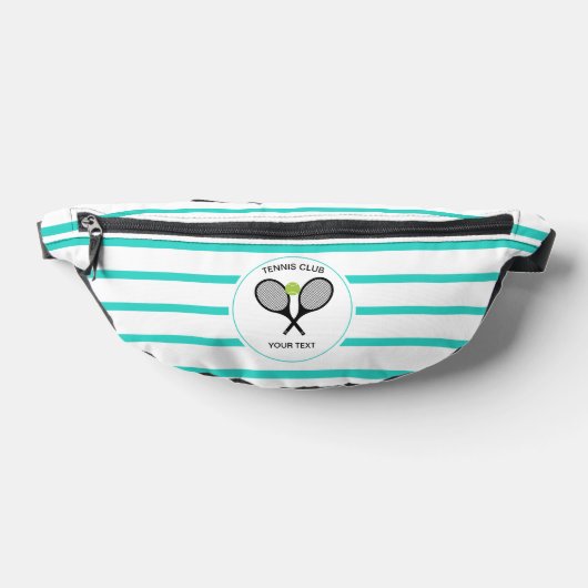 Gepersonaliseerd tennisracket Turquoise gestreept Heuptasje (Liggend)