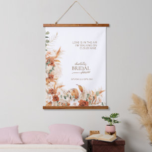 Gepersonaliseerd Terracotta Floral Vrijgezellenfee Hangend Wandkleed