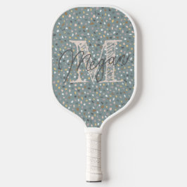 Gepersonaliseerd terrazzo monogram pickleball paddle