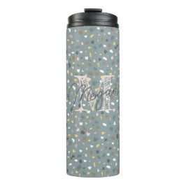Gepersonaliseerd terrazzo monogram thermosbeker