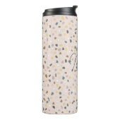 Gepersonaliseerd terrazzo monogram thermosbeker (Gedraaid links)