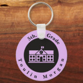Gepersonaliseerd Terug naar School 5th. cijfer Sleutelhanger (Voorkant)