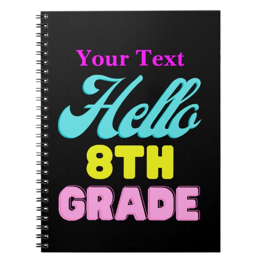 Gepersonaliseerd Terug naar School, 8th.Grade Noti Notitieboek (Voorkant)
