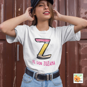 Gepersonaliseerd Terug naar School Alfabet Z Kinder Shirts