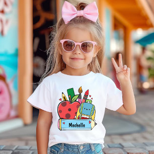 Gepersonaliseerd terug naar school eerste schoolda t-shirt