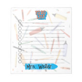 Gepersonaliseerd Terug naar School To-Do List Notitieblok (Voorkant)