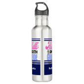 Gepersonaliseerd terug naar school zesde klas waterfles  (Achterkant)