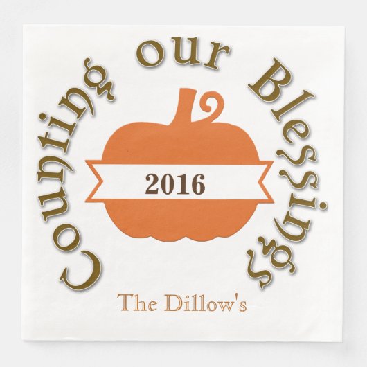 Gepersonaliseerd Thanksgiving Dinner Napkins Servetten (Voorkant)