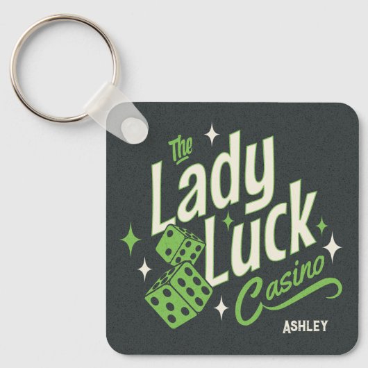 Gepersonaliseerd The Lady Luck Casino Sleutelhanger (Voorkant)
