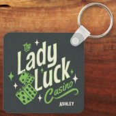 Gepersonaliseerd The Lady Luck Casino Sleutelhanger (Achterkant)