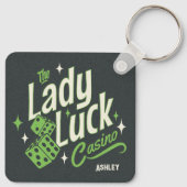 Gepersonaliseerd The Lady Luck Casino Sleutelhanger (Achterkant)