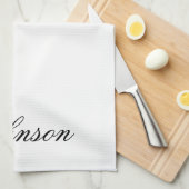 Gepersonaliseerd theehanddoek - Familienaam Theedoek (Quarter Fold)