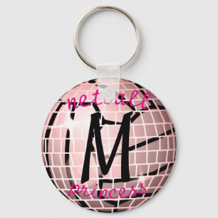 Gepersonaliseerd thema Disco Ball Design Netball Sleutelhanger