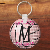 Gepersonaliseerd thema Disco Ball Design Netball Sleutelhanger (Voorkant)