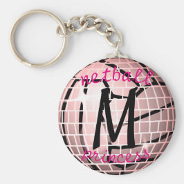 Gepersonaliseerd thema Disco Ball Design Netball Sleutelhanger