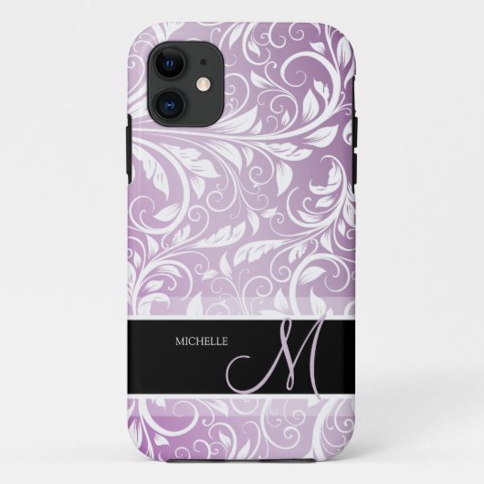 Gepersonaliseerd Thistle Paars & White Floral Dama Case-Mate iPhone Case (Achterkant)