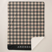 Gepersonaliseerd Thompson Camel Tartan Pattern Sherpa Deken (Voorkant)
