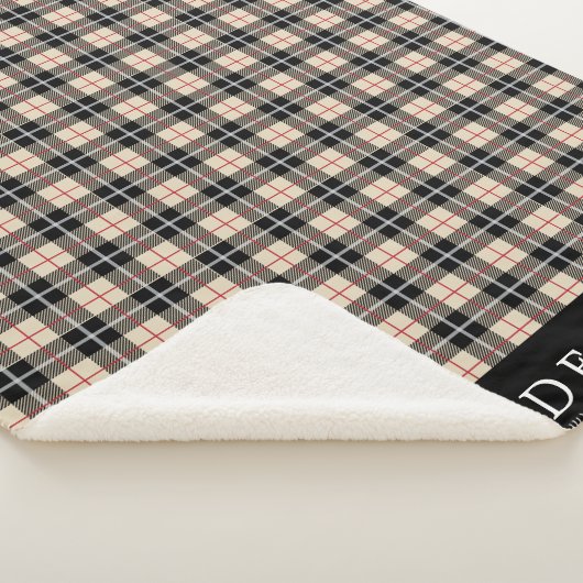 Gepersonaliseerd Thompson Camel Tartan Pattern Sherpa Deken (3/4)