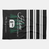 Gepersonaliseerd "Thuis is waar je het parkeert" Theedoek (Horizontaal)