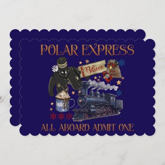 Gepersonaliseerd ticket voor de Polar Express Kaart (Voorkant / Achterkant)
