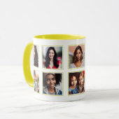 Gepersonaliseerd tien fotocollage geel goud mok (Voorkant links)