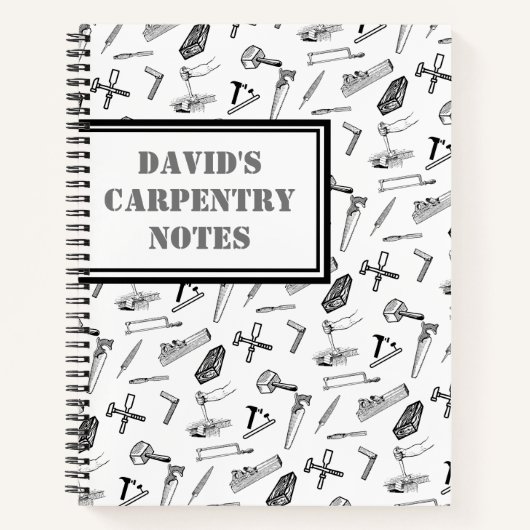 Gepersonaliseerd timmerwerk notitieboek (Voorkant)
