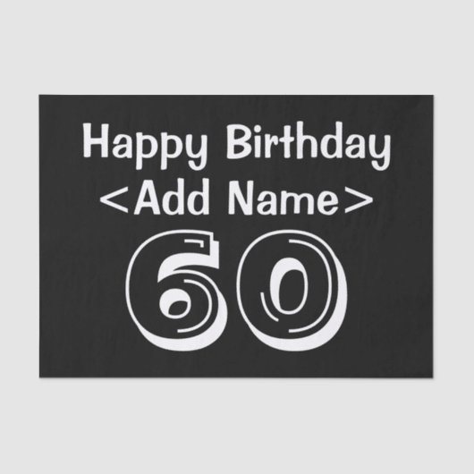 Gepersonaliseerd tissuepapier met 60e verjaardag (Voorkant)