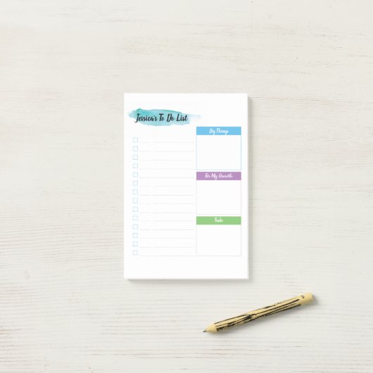 Gepersonaliseerd "to do list" - productiviteitsges post-it® notes (Op bureau)