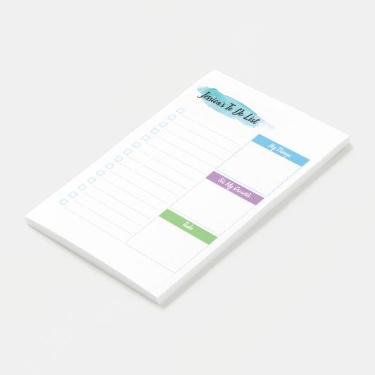 Gepersonaliseerd "to do list" - productiviteitsges post-it® notes (Schuin)