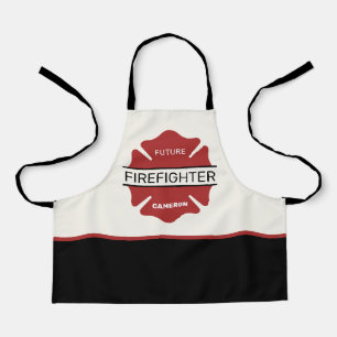 Gepersonaliseerd toekomstig brandweerman rood Logo Schort