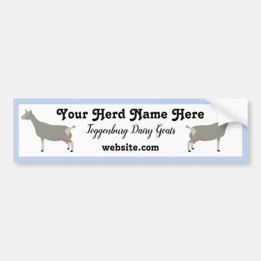 Gepersonaliseerd Toggenburg Dairy Goat Bumpersticker (Voorkant)