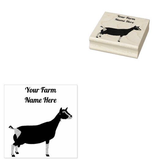 Gepersonaliseerd Toggenburg Dairy Goat Rubberstempel (Gestempeld)