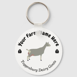 Gepersonaliseerd Toggenburg Dairy Goat Sleutelhanger