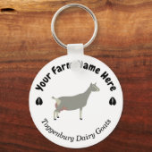 Gepersonaliseerd Toggenburg Dairy Goat Sleutelhanger (Voorkant)