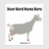Gepersonaliseerd Toggenburg Dairy Goat Sticker (Vel)