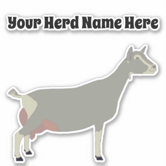 Gepersonaliseerd Toggenburg Dairy Goat Sticker (Voorkant)