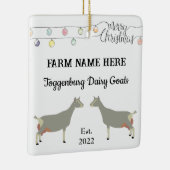Gepersonaliseerd Toggenburg Dairy Goat White Kerst Keramisch Ornament (Rechts)