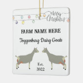 Gepersonaliseerd Toggenburg Dairy Goat White Kerst Keramisch Ornament (Links)