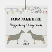 Gepersonaliseerd Toggenburg Dairy Goat White Kerst Keramisch Ornament (Achterkant)