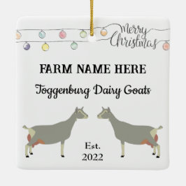 Gepersonaliseerd Toggenburg Dairy Goat White Kerst Keramisch Ornament