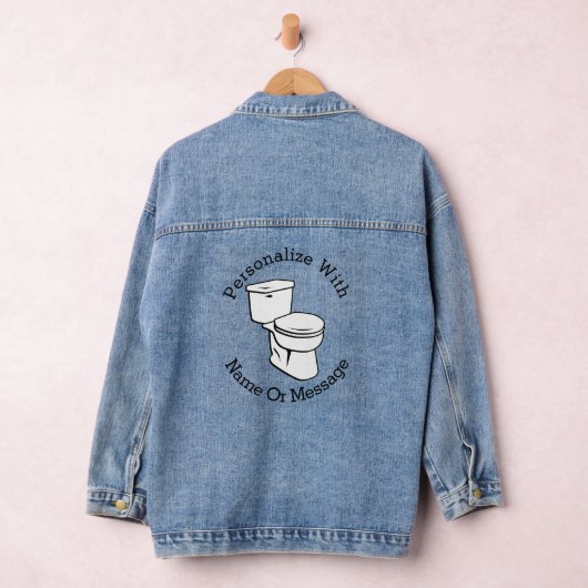 GEPERSONALISEERD toilet Graphic Denim Jacket (Hangar)