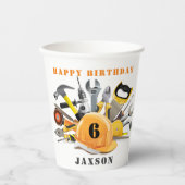 Gepersonaliseerd Tools Little Handyman Birthday Papieren Bekers (Voorkant)