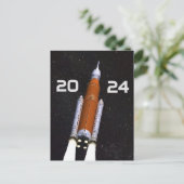 Gepersonaliseerd toonladderpapier voor ruimteraket briefkaart (Staand voorkant)